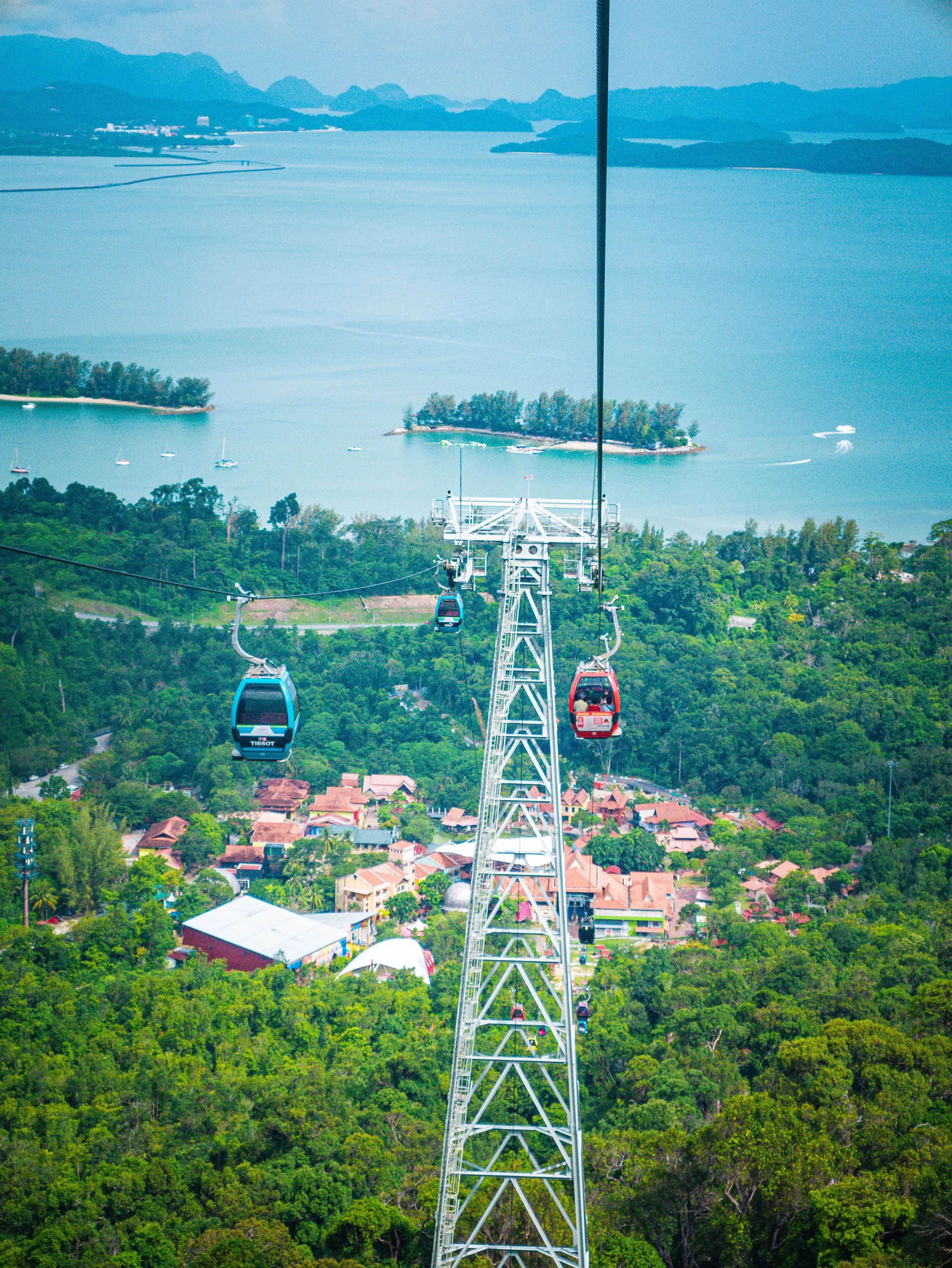 Experience stunning island views and lush greenery from the Langkawi Cable Car in Malaysia